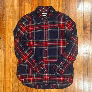 American Eagle Outfitters Women's Long Sleeve Red Blue Flannel Size Small